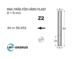 Notfräs D=6 L=25 TL=64 S=6