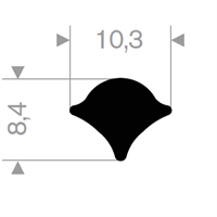 Låselist nr 4 EPDM sort - 100 meter