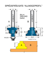 Spröjs- & Bågfräs-sats "Allmoge" R=4