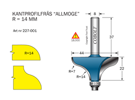 Kantprofilfräs "Allmoge" R=14 L=22 F=17