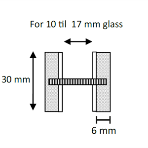Glasstabilisator Ø30 mm børstet stål