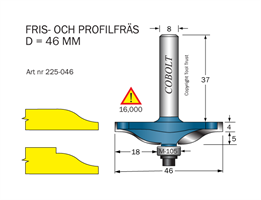 Frisfräs D=46 F=18 L=9 S=8