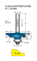 Kantprofilfräs R=18 L=12 F=15.5