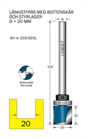 Låskistfräs D=20 L=20 TL=110 S=8