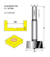 Kvistborr HSS D=36 TL=90 S=10