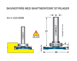 Skivnotfräs L=4 F=6 D=36 S=8