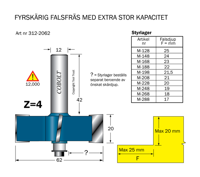 Falsfras Z 4 L D 62 S 12 Sl 42 Tool Trust Ab
