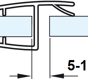 Kantlist mellomtetting/anslag 15 mm, 8-10 mm glass