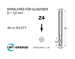 Spiralfräs D=12 L=25 TL=76 S=12