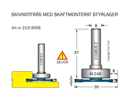 Skivnotfräs L=3 F=6 D=36 S=8