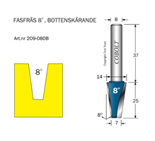 Fasfräs 8° L=25 D1=14 D2=7 S=8