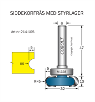 Siddekorfräs R=5 F=5 L=10 D=32 S=8