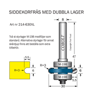 Siddekorfräs R=3 m dubbla lager