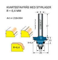 Kvartsstavfräs R=6.4 D=26 L=11 S=8