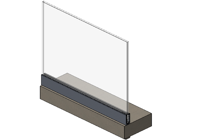 Glassrekkverk baseprofil toppmontert uten stolper stolpefritt aluminum railing norway Hadeland Glass