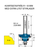 Kvartsstavfräs R=8 D=29 L=13 S=8