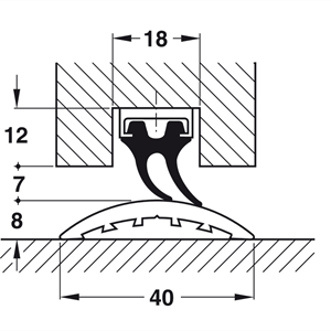 Alu list 15 mm x 255 cm for dør-/lukeprofiler