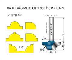 Radiefräs R=8 L=13 S=8