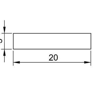 Cellegummi strips 20x5 mm sort m/lim - 20 meter