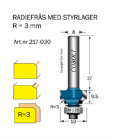 Avrundningsfräs R=3 D=19 L=9.5 S=8