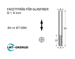 Facettfräs D=4 L=16 TL=50 S=6