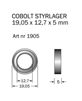 Kullager 19,05 x 12,7mm, (3/4" x 1/2")