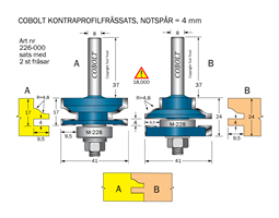 Kontraprofilfräs-sats (2 fräsar) R=4.8