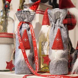 Flaskpåse med tomte 3/fp