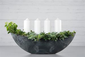 Skål plast gråmelerad gondol 15x55cm