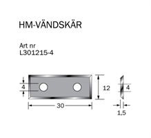 HM-vändskär 29.5 x12 x 1.5 ( 4 sidor)