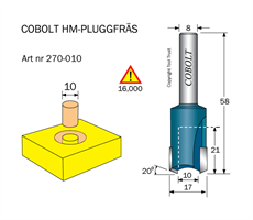 HM Pluggfräs D1=10 D2=17 S=8