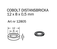 Shims-bricka 12 x 8 x 0,5mm