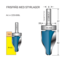 Frisfräs med lager R=21 D=26 L=42 S=8