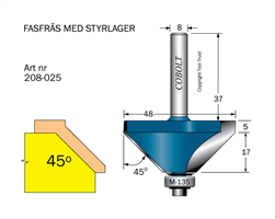 Fasfräs 45° L=17 D=48 S=8