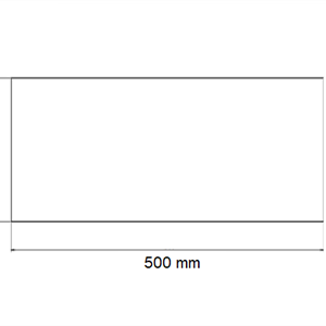 Frontplate 500x350x6 mm - Klart glass