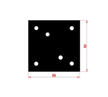 Bunnplate sort for balkongstender Ø32 mm