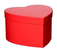 Hattbox hjärta röd 16,5x17cm H10cm