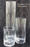 Glasvas cylinder diameter 12cm olika höjd