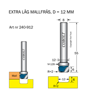 Kanalfräs m lager R=2 D=12 L=6 S=8