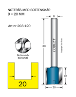 Notfräs D=20 L=20 TL=80 S=8