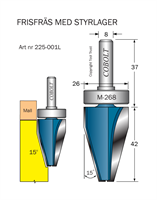 Frisfräs med lager 15° D=26 L=42 S=8