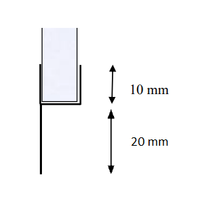 Slepelist / subbelist 20 mm, for 4-6 mm glass