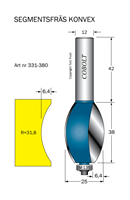 Segmentfräs R=31.8 L=38 F=6 S=12