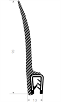Kantprofil ST 36.877 sort (1-3 mm) - Løpemeter