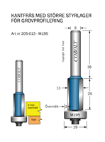 Kantfräs D=13, övermått 3 mm