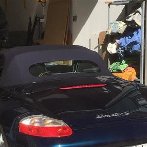 Sufflett Porsche Boxster 97-02  tyg A5 blå glasruta