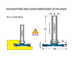 Skivnotfräs L=4 F=12 D=36 S=8