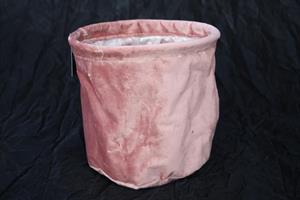 Textilkruka sammet rosa D16cm 8/fp