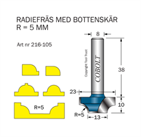 Radiefräs R=5 L=10 S=8