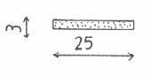 List, underlag gummi 3x25mm "dubbel"